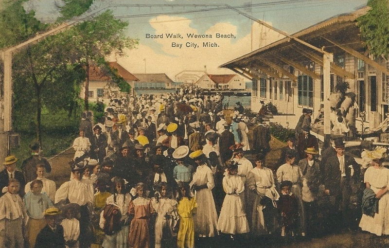 Wenona Beach Amusement Park (Wenona Beach, Wenonah Park) - Vintage Postcard